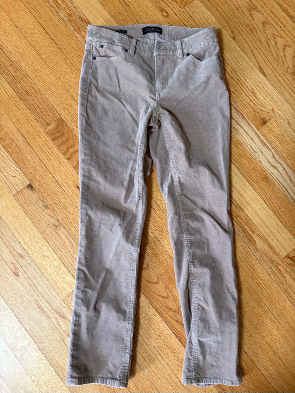 Talbots 2P Petite Tan Corduroy THE FLAWLESS FIVE-POCKET CORD STRAIGHT-LEG